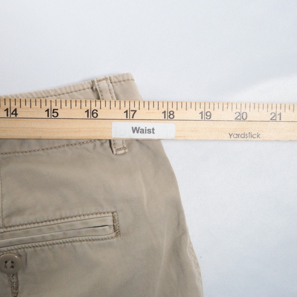 Uniqlo Shorts Mens L Beige Chino 33-36" Waist Flat Front Cotton Pockets Belted - Picture 6 of 7
